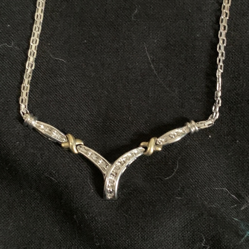 Silver and diamond necklace